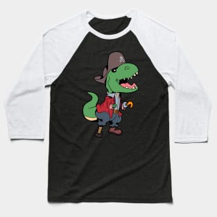 Captain TREX - Pirate Dinosaur Baseball T-Shirt